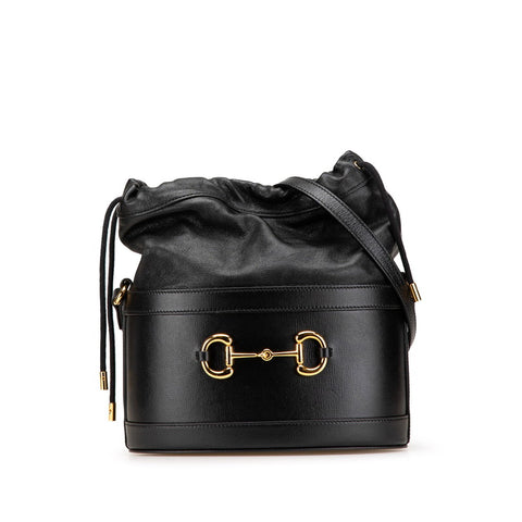 グッチ ホースビット 斜め掛け ショルダーバッグ 602118 ブラック レザー レディース GUCCI 【中古】