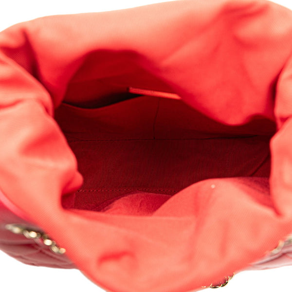 シャネル ココマーク マトラッセ リュック バックパック A94417 レッド ラムスキン レディース CHANEL 【中古】