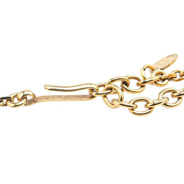 シャネル ココマーク スクエア スター 星 ネックレス ホワイト ゴールド プラスチック メッキ レディース CHANEL 【中古】