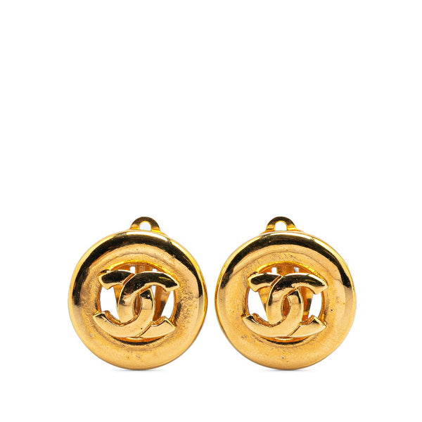シャネル ココマーク ラウンド サークル イヤリング ゴールド メッキ レディース CHANEL 【中古】