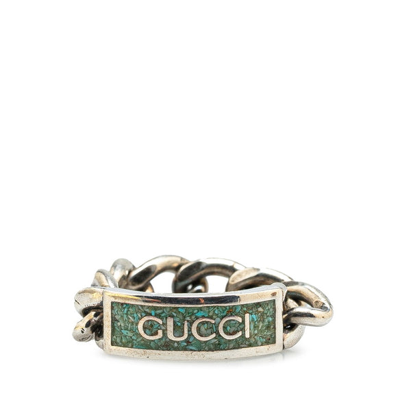 グッチ ロゴ チェーン リング 指輪 #16 SV925 シルバー レディース GUCCI 【中古】