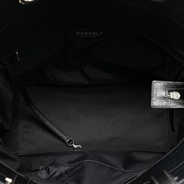 シャネル ココマーク パリビアリッツ トートMM ハンドバッグ トートバッグ A34209 ブラック PVC キャンバス レディース CHANEL 【中古】