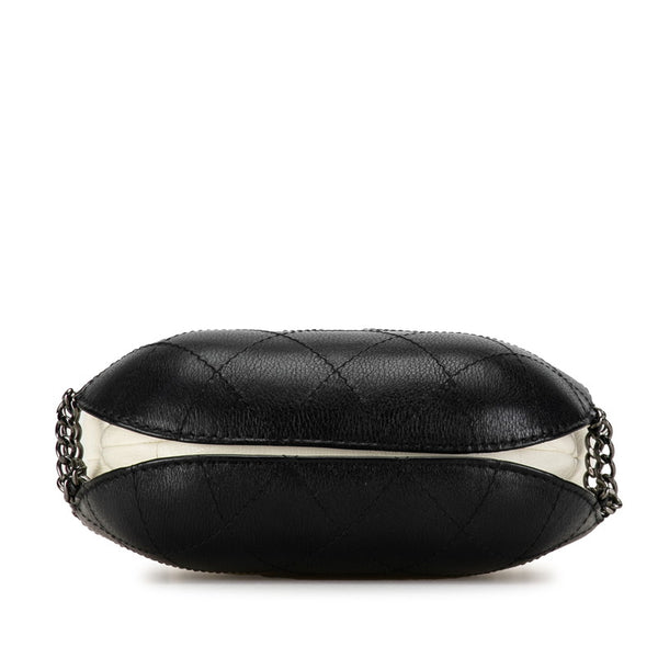 シャネル ココマーク ガブリエルドゥ シャネル パースバッグ 巾着 ショルダーバッグ A98787 ブラック ホワイト レザー レディース CHANEL 【中古】