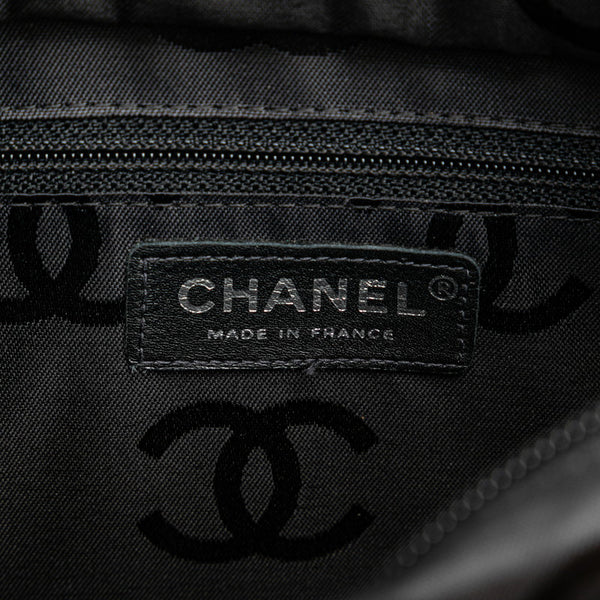 シャネル カンボンライン ハンドバッグ トートバッグ ベージュ ブラック ラムスキン レディース CHANEL 【中古】