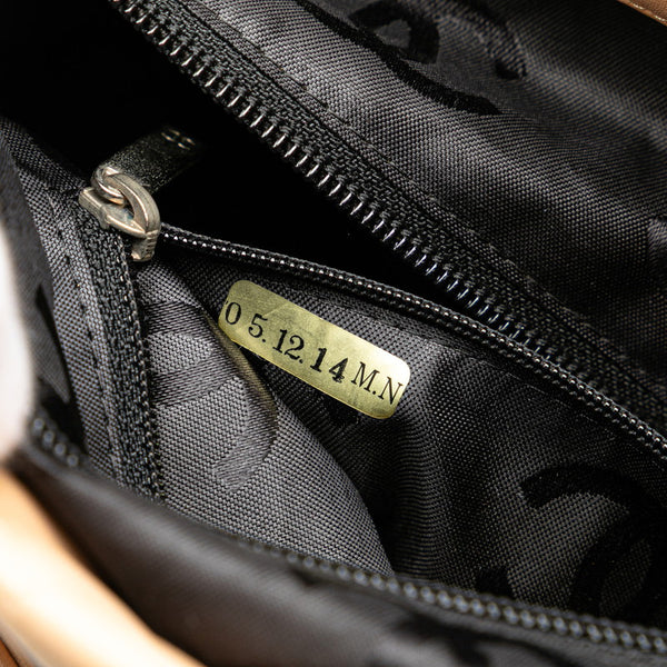 シャネル カンボンライン ハンドバッグ トートバッグ ベージュ ブラック ラムスキン レディース CHANEL 【中古】