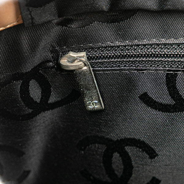 シャネル カンボンライン ハンドバッグ トートバッグ ベージュ ブラック ラムスキン レディース CHANEL 【中古】