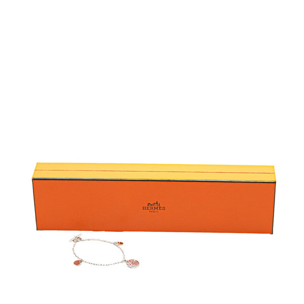 エルメス エクスリブリスPM ブレスレット SV925 シルバー K18PG ピンクゴールド レディース HERMES 【中古】