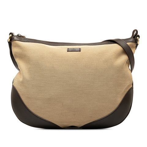 グッチ 斜め掛け ショルダーバッグ 272380 ベージュ ブラウン キャンバス レザー レディース GUCCI 【中古】