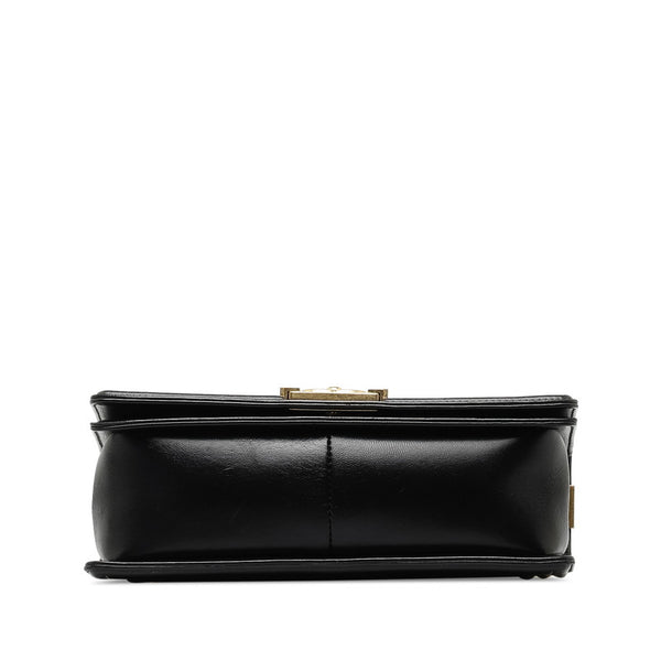 シャネル Vステッチ ボーイシャネル ココマーク チェーン ショルダーバッグ ブラック ゴールド キャンバス ラムスキン レディース CHANEL 【中古】