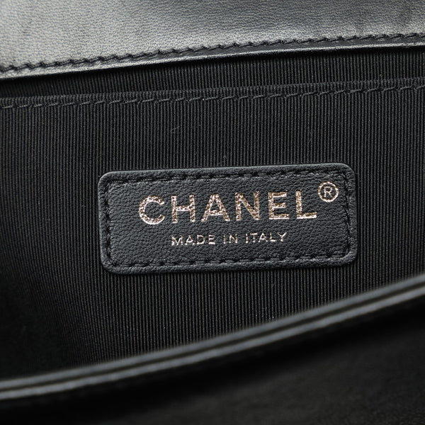 シャネル Vステッチ ボーイシャネル ココマーク チェーン ショルダーバッグ ブラック ゴールド キャンバス ラムスキン レディース CHANEL 【中古】