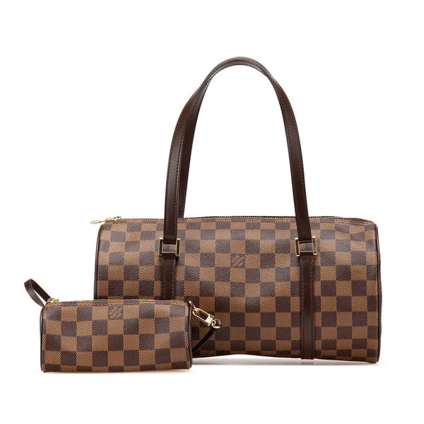 ルイ ヴィトン ダミエ パピヨン30 ハンドバッグ N51303 ブラウン PVC レザー レディース LOUIS VUITTON 【中古】