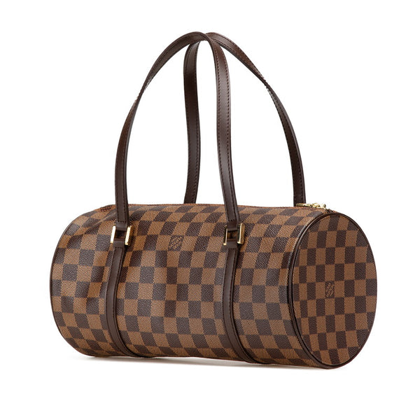 ルイ ヴィトン ダミエ パピヨン30 ハンドバッグ N51303 ブラウン PVC レザー レディース LOUIS VUITTON 【中古】