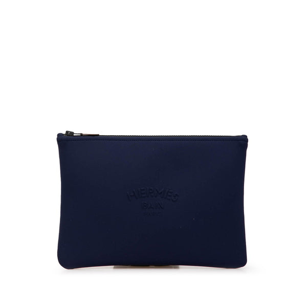 エルメス トゥルース フラット ネオバンMM ポーチ ネイビー ポリアミド レディース HERMES 【中古】
