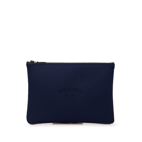 エルメス トゥルース フラット ネオバンMM ポーチ ネイビー ポリアミド レディース HERMES 【中古】