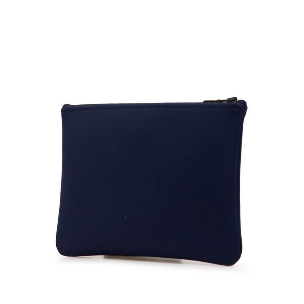 エルメス トゥルース フラット ネオバンMM ポーチ ネイビー ポリアミド レディース HERMES 【中古】