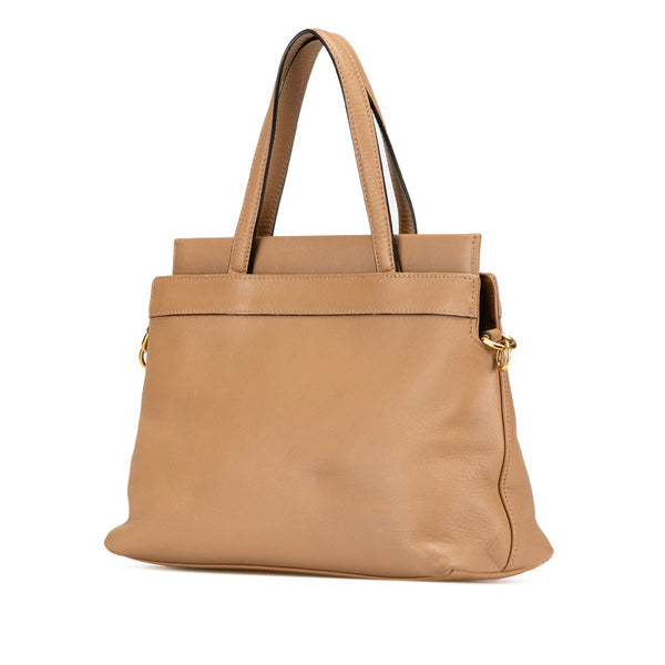 グッチ インターロッキングG ハンドバッグ ショルダーバッグ 2WAY 631663 ベージュ レザー レディース GUCCI 【中古】