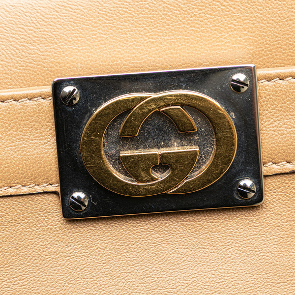 グッチ インターロッキングG ハンドバッグ ショルダーバッグ 2WAY 631663 ベージュ レザー レディース GUCCI 【中古】