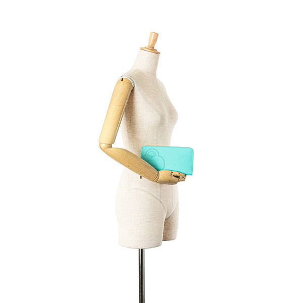 ティファニー リターン トゥ ティファニー ラージ ジップ ウォレット 長財布 ティファニーブルー レザー レディース TIFFANY&Co. 【中古】