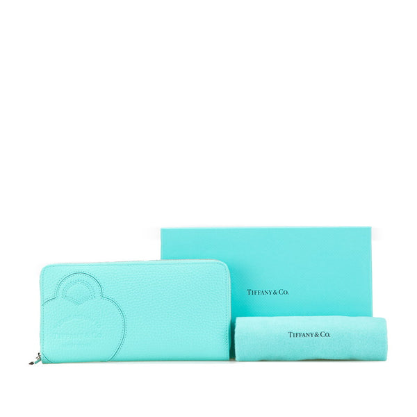 ティファニー リターン トゥ ティファニー ラージ ジップ ウォレット 長財布 ティファニーブルー レザー レディース TIFFANY&Co. 【中古】