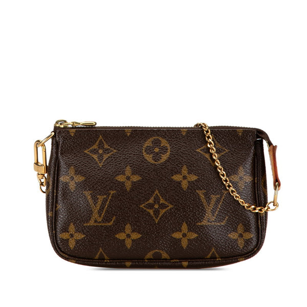 ルイ ヴィトン モノグラム アクセソワール チェーン ポーチ M58009 ブラウン PVC レザー レディース LOUIS VUITTON 【中古】