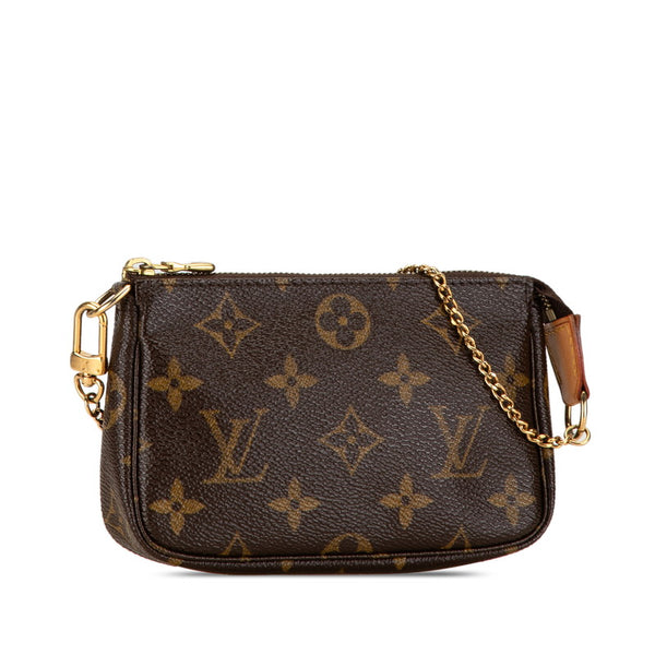 ルイ ヴィトン モノグラム アクセソワール チェーン ポーチ M58009 ブラウン PVC レザー レディース LOUIS VUITTON 【中古】