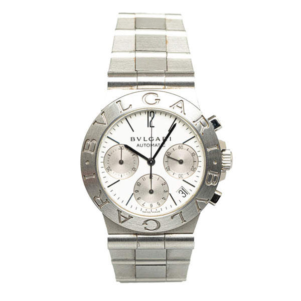 ブルガリ ディアゴノ スポーツ 腕時計 CH35SAUTO 自動巻き ホワイト文字盤 ステンレススチール メンズ BVLGARI 【中古】
