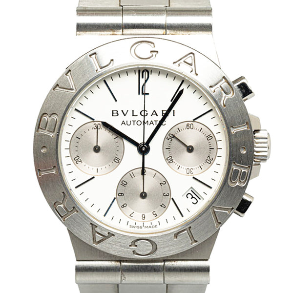 ブルガリ ディアゴノ スポーツ 腕時計 CH35SAUTO 自動巻き ホワイト文字盤 ステンレススチール メンズ BVLGARI 【中古】