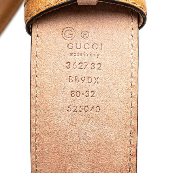 グッチ ベルト 80.32 362732 ブラウン レザー レディース GUCCI 【中古】