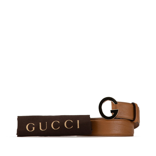 グッチ ベルト 80.32 362732 ブラウン レザー レディース GUCCI 【中古】