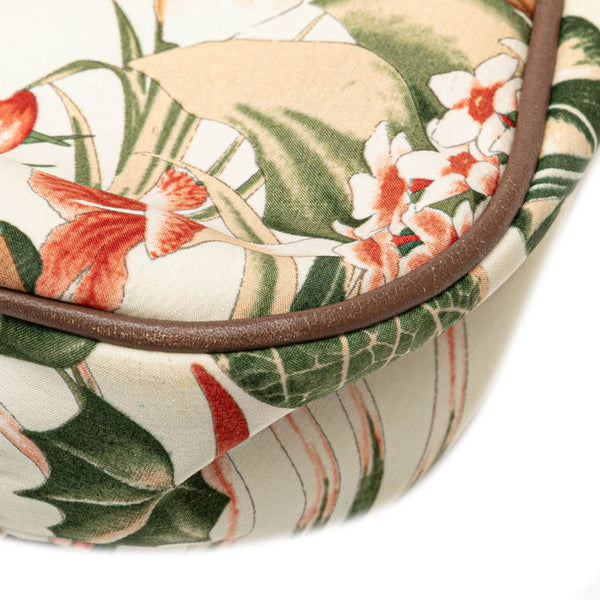 サルヴァトーレフェラガモ ガンチーニ ヒョウ ボタニカル ハンドバッグ AU-21 D152 ホワイト マルチカラー ナイロン レザー レディース Salvatore Ferragamo 【中古】