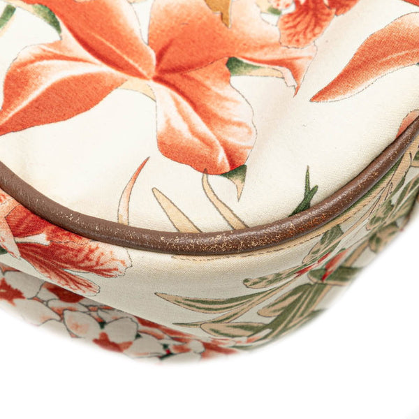 サルヴァトーレフェラガモ ガンチーニ ヒョウ ボタニカル ハンドバッグ AU-21 D152 ホワイト マルチカラー ナイロン レザー レディース Salvatore Ferragamo 【中古】