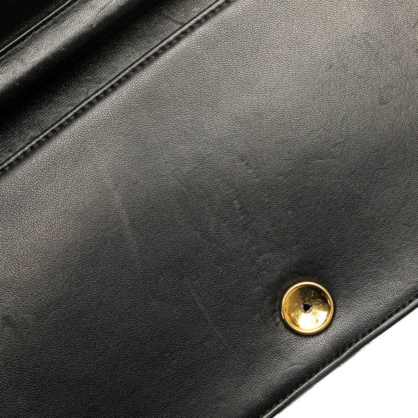 シャネル マトラッセ ココマーク チェーン ショルダーバッグ ブラック ラムスキン レディース CHANEL 【中古】