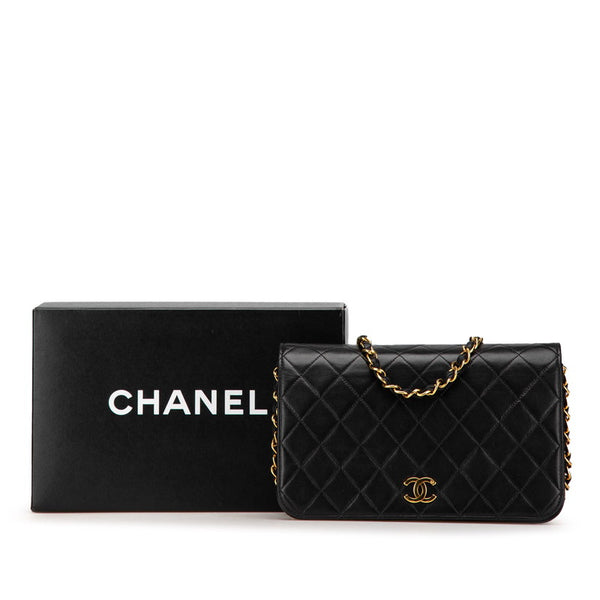 シャネル マトラッセ ココマーク チェーン ショルダーバッグ ブラック ラムスキン レディース CHANEL 【中古】