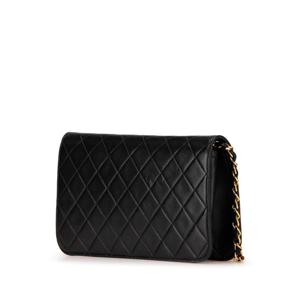 シャネル マトラッセ ココマーク チェーン ショルダーバッグ ブラック ラムスキン レディース CHANEL 【中古】