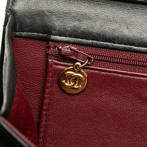 シャネル マトラッセ ココマーク チェーン ショルダーバッグ ブラック ラムスキン レディース CHANEL 【中古】