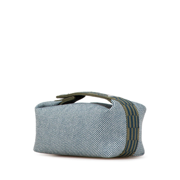 エルメス ブリッド ア ブラックPM ハンドバッグ ネイビー グリーン ウール コットン レディース HERMES 【中古】