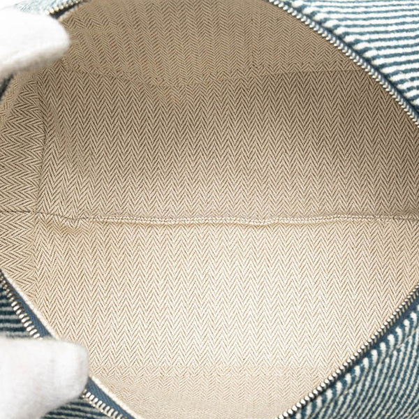 エルメス ブリッド ア ブラックPM ハンドバッグ ネイビー グリーン ウール コットン レディース HERMES 【中古】