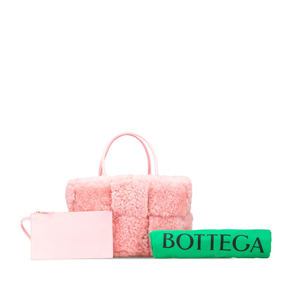 ボッテガヴェネタ マキシイントレチャート アルコ ハンドバッグ ピンク ムートン レザー レディース BOTTEGAVENETA 【中古】