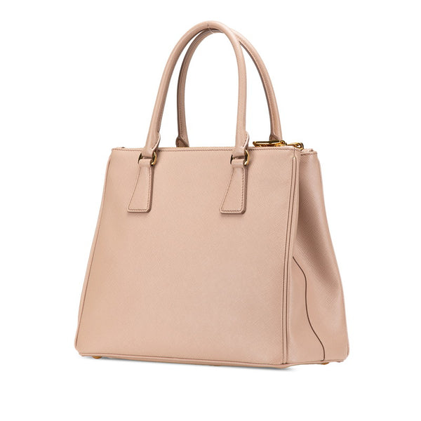 プラダ 三角ロゴプレート サフィアーノラックス ハンドバッグ ショルダーバッグ 2WAY 1BA256 ベージュ レザー レディース PRADA 【中古】