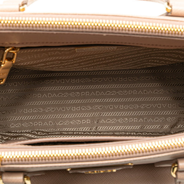 プラダ 三角ロゴプレート サフィアーノラックス ハンドバッグ ショルダーバッグ 2WAY 1BA256 ベージュ レザー レディース PRADA 【中古】