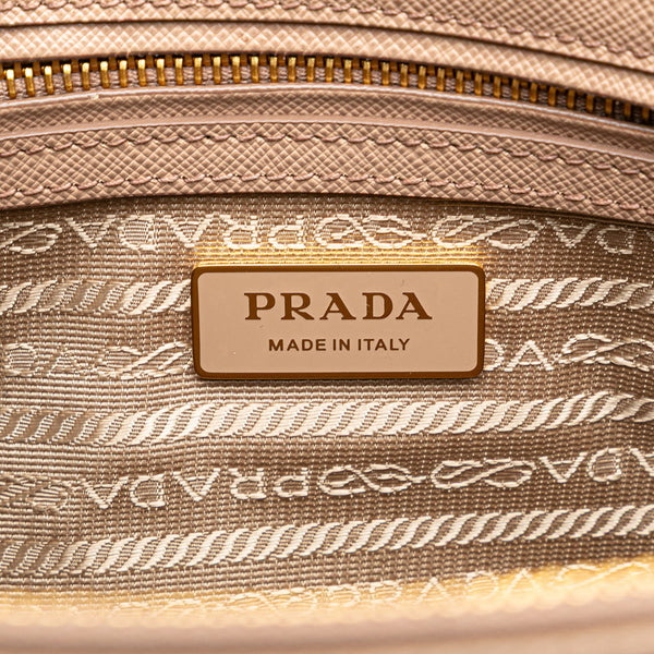 プラダ 三角ロゴプレート サフィアーノラックス ハンドバッグ ショルダーバッグ 2WAY 1BA256 ベージュ レザー レディース PRADA 【中古】