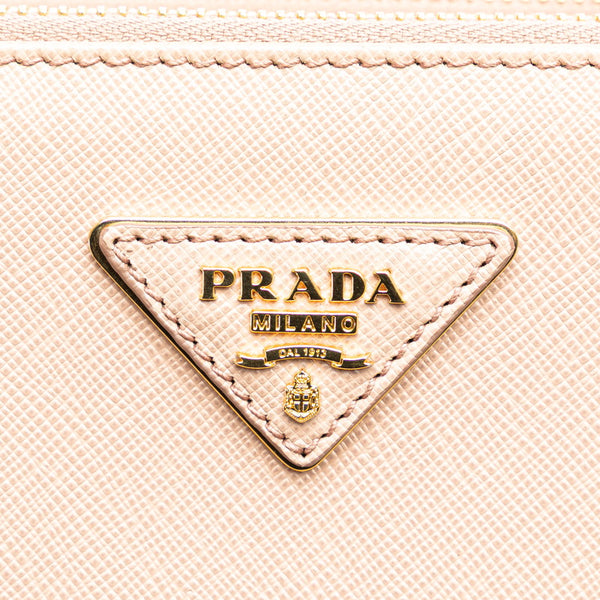 プラダ 三角ロゴプレート サフィアーノラックス ハンドバッグ ショルダーバッグ 2WAY 1BA256 ベージュ レザー レディース PRADA 【中古】