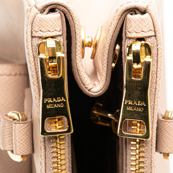 プラダ 三角ロゴプレート サフィアーノラックス ハンドバッグ ショルダーバッグ 2WAY 1BA256 ベージュ レザー レディース PRADA 【中古】