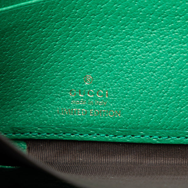 グッチ GGスプリーム GGフローラ オフィディア LIMITED EDITION ラウンドファスナー 長財布 523154 グリーン マルチカラー PVC レザー レディース GUCCI 【中古】