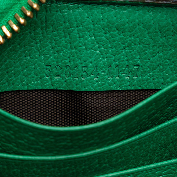 グッチ GGスプリーム GGフローラ オフィディア LIMITED EDITION ラウンドファスナー 長財布 523154 グリーン マルチカラー PVC レザー レディース GUCCI 【中古】