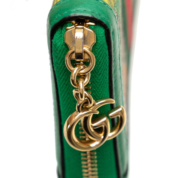 グッチ GGスプリーム GGフローラ オフィディア LIMITED EDITION ラウンドファスナー 長財布 523154 グリーン マルチカラー PVC レザー レディース GUCCI 【中古】