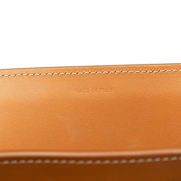 セリーヌ バーティカルカバ スモール トートバッグ ショルダーバッグ 2WAY ホワイト ブラウン キャンバス レザー レディース CELINE 【中古】