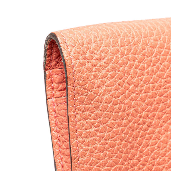 エルメス ドゴンデュオ 長財布 ローズキャンディ サーモンピンク トゴ レディース HERMES 【中古】