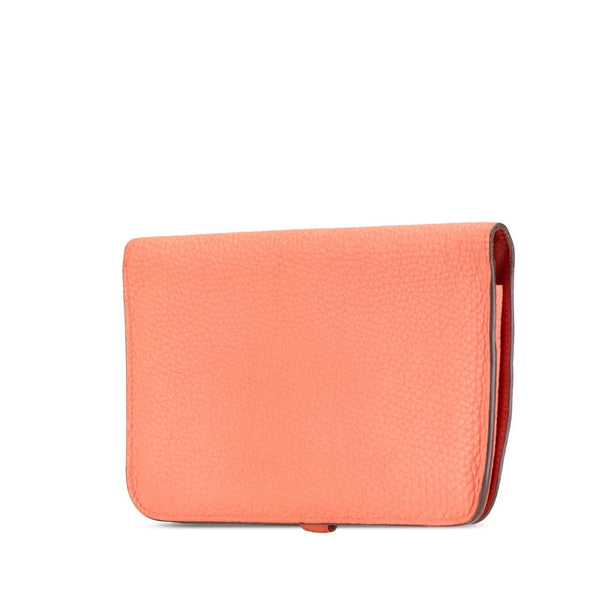 エルメス ドゴンデュオ 長財布 ローズキャンディ サーモンピンク トゴ レディース HERMES 【中古】