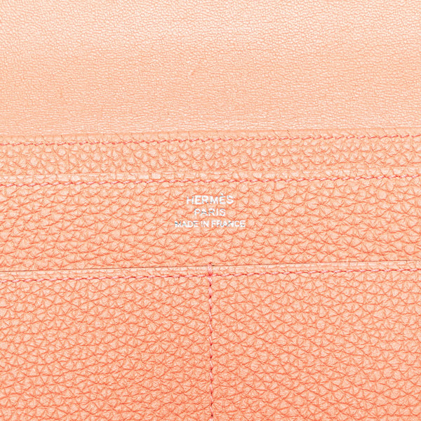 エルメス ドゴンデュオ 長財布 ローズキャンディ サーモンピンク トゴ レディース HERMES 【中古】